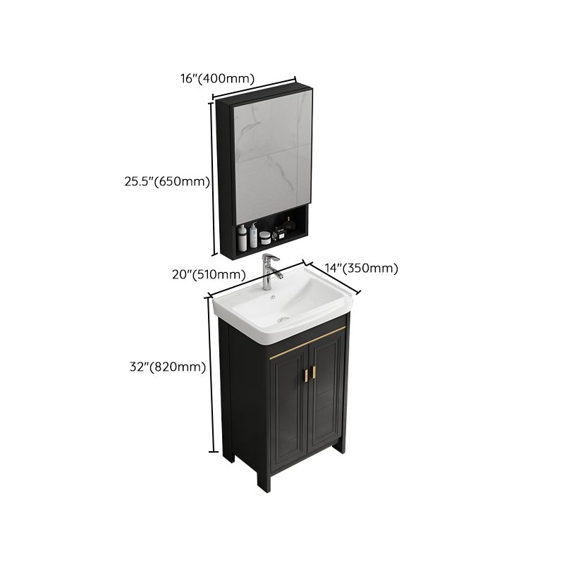 Rectangular Bathroom Vanity Single-Sink Glam Black Freestanding Vanity Set Clearhalo 'Bathroom Remodel & Bathroom Fixtures' 'Bathroom Vanities' 'bathroom_vanities' 'Home Improvement' 'home_improvement' 'home_improvement_bathroom_vanities' 1200x1200_b13c1794-cd59-472a-b28c-dbba3da8e2e4