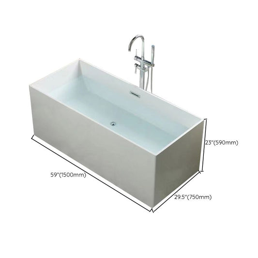 Modern Freestanding Soaking Bathtub Rectangle Acrylic Bathtub in White Clearhalo 'Bathroom Remodel & Bathroom Fixtures' 'Bathtubs' 'Home Improvement' 'home_improvement' 'home_improvement_bathtubs' 'Showers & Bathtubs' 1200x1200_b13f0aa9-1369-4324-bb6c-a826e0aa9337