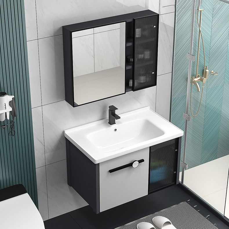 Modern Single Sink Vanity Metal Frame Rectangular Vanity Set Clearhalo 'Bathroom Remodel & Bathroom Fixtures' 'Bathroom Vanities' 'bathroom_vanities' 'Home Improvement' 'home_improvement' 'home_improvement_bathroom_vanities' 1200x1200_b14426b0-c922-4b7d-965c-1be34f19619e
