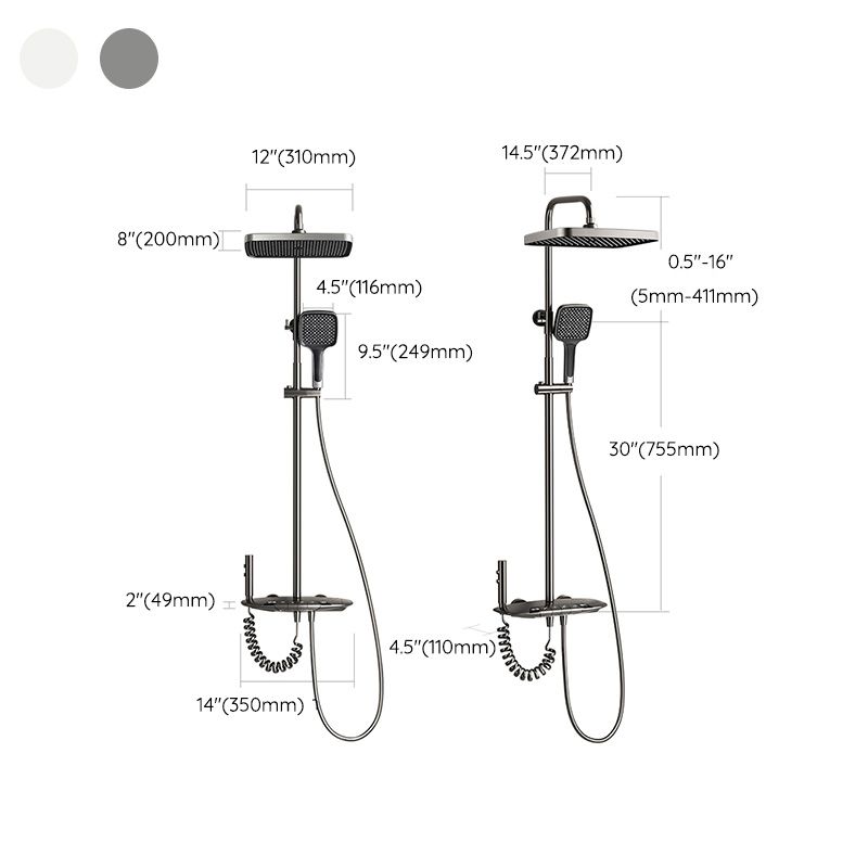 Modern Shower System Solid Color Dual Shower Head Shower Set with Slide Bar Clearhalo 'Bathroom Remodel & Bathroom Fixtures' 'Home Improvement' 'home_improvement' 'home_improvement_shower_faucets' 'Shower Faucets & Systems' 'shower_faucets' 'Showers & Bathtubs Plumbing' 'Showers & Bathtubs' 1200x1200_b1486dba-5554-4bc1-bc4d-0afa9dbea028