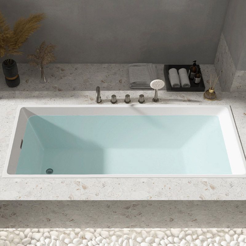 Modern Acrylic Embedded Bathtub Rectangle with Drain Bath Tub and Overflow Hole Clearhalo 'Bathroom Remodel & Bathroom Fixtures' 'Bathtubs' 'Home Improvement' 'home_improvement' 'home_improvement_bathtubs' 'Showers & Bathtubs' 1200x1200_b1b5637e-3566-4c12-acd0-294fc744f188