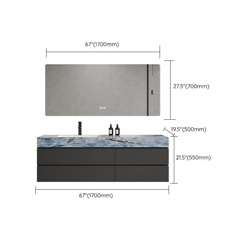 Wall Mount Mirror Included Sink Vanity with Sink Faucet for Bathroom Clearhalo 'Bathroom Remodel & Bathroom Fixtures' 'Bathroom Vanities' 'bathroom_vanities' 'Home Improvement' 'home_improvement' 'home_improvement_bathroom_vanities' 1200x1200_b1c4a102-35c1-4838-8963-992871ff5271