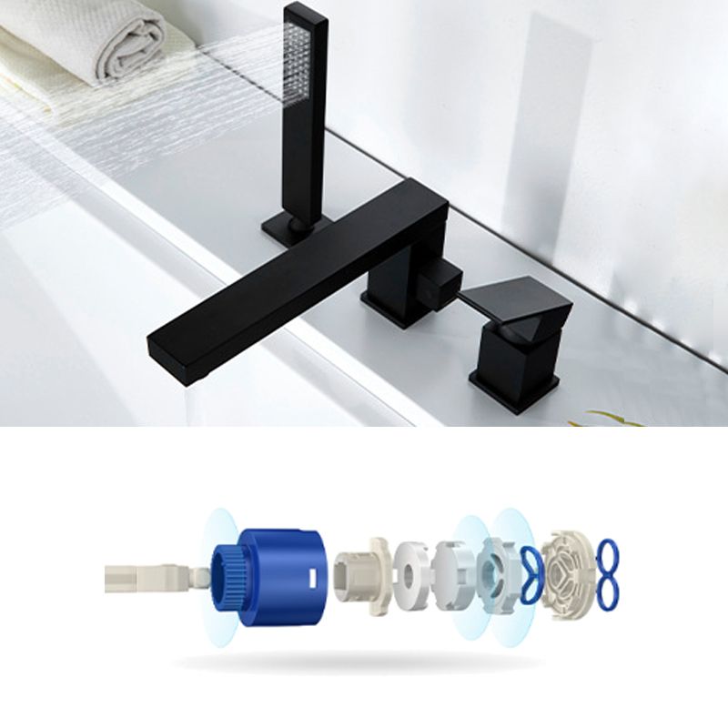 Contemporary Bath Faucet Trim Brass Low Arc Bath Faucet Trim Clearhalo 'Bathroom Remodel & Bathroom Fixtures' 'Bathtub Faucets' 'bathtub_faucets' 'Home Improvement' 'home_improvement' 'home_improvement_bathtub_faucets' 1200x1200_b1ce5b3b-85ef-4668-a1fd-45b0959d578e