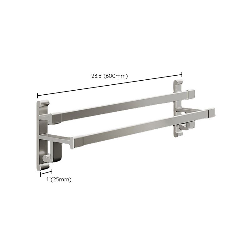 Gray Bathroom Accessory Set Contemporary Style Aluminum Towel Bar Clearhalo 'Bathroom Hardware Sets' 'Bathroom Hardware' 'Bathroom Remodel & Bathroom Fixtures' 'bathroom_hardware_sets' 'Home Improvement' 'home_improvement' 'home_improvement_bathroom_hardware_sets' 1200x1200_b1d88401-78cc-4b94-a06e-b716786efe99