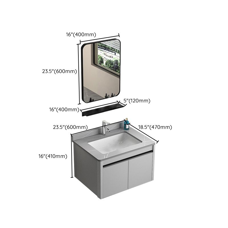 Single Sink Bathroom Vanity Modern Gray Rectangular Bath Vanity Clearhalo 'Bathroom Remodel & Bathroom Fixtures' 'Bathroom Vanities' 'bathroom_vanities' 'Home Improvement' 'home_improvement' 'home_improvement_bathroom_vanities' 1200x1200_b1e3c1a5-a548-48f9-803c-13a8ce897a4f