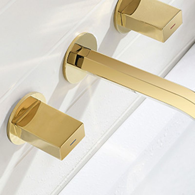 Light Luxury Wall Mounted Bathroom Faucet Double Handles Vessel Faucet Clearhalo 'Bathroom Remodel & Bathroom Fixtures' 'Bathroom Sink Faucets' 'Bathroom Sinks & Faucet Components' 'bathroom_sink_faucets' 'Home Improvement' 'home_improvement' 'home_improvement_bathroom_sink_faucets' 1200x1200_b1f38798-5e67-4053-a9cf-83541c8c640a