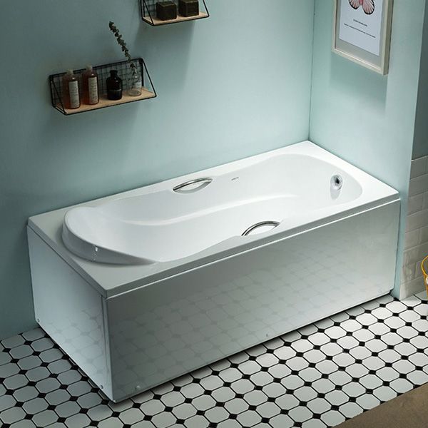 29.53" Wide Acrylic Bathtub Soaking Handles Included Bath in White Clearhalo 'Bathroom Remodel & Bathroom Fixtures' 'Bathtubs' 'Home Improvement' 'home_improvement' 'home_improvement_bathtubs' 'Showers & Bathtubs' 1200x1200_b1fc2432-57bf-46a9-bf84-9a6543d31b0f