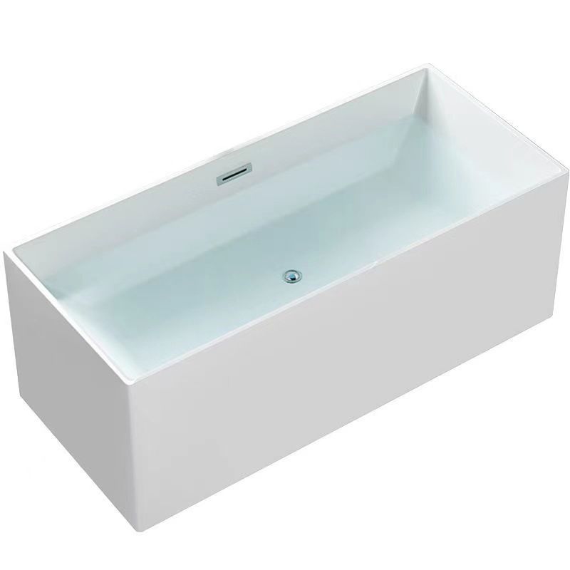 Modern Freestanding Soaking Bathtub Rectangle Acrylic Bathtub in White Clearhalo 'Bathroom Remodel & Bathroom Fixtures' 'Bathtubs' 'Home Improvement' 'home_improvement' 'home_improvement_bathtubs' 'Showers & Bathtubs' 1200x1200_b2115254-2832-41ed-8b86-ef8d815cdd3a