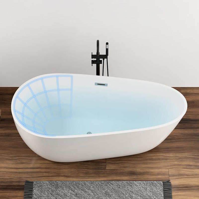 Modern Acrylic Bathtub Freestanding Soaking Bathtub with Drain Bathtub and Overflow Hole Clearhalo 'Bathroom Remodel & Bathroom Fixtures' 'Bathtubs' 'Home Improvement' 'home_improvement' 'home_improvement_bathtubs' 'Showers & Bathtubs' 1200x1200_b2158d40-0c0c-4e2a-ad70-ea957d659127