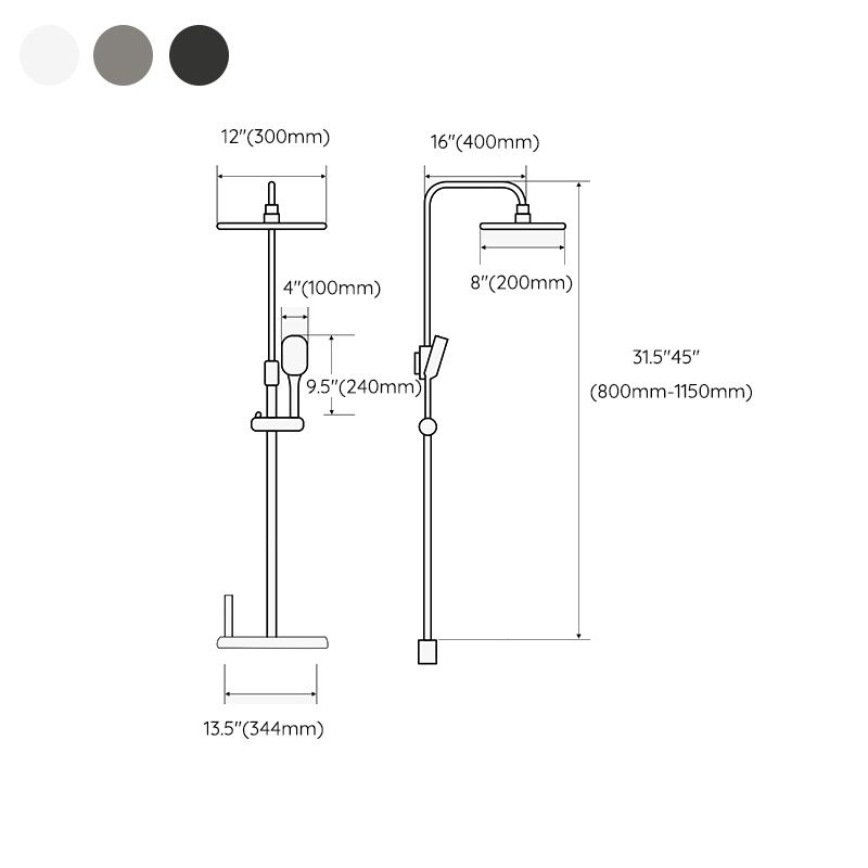 Modern Wall Mounted Shower Combo Slide Bar Included Shower Trim Clearhalo 'Bathroom Remodel & Bathroom Fixtures' 'Home Improvement' 'home_improvement' 'home_improvement_shower_faucets' 'Shower Faucets & Systems' 'shower_faucets' 'Showers & Bathtubs Plumbing' 'Showers & Bathtubs' 1200x1200_b21f40ca-f503-4dad-abf7-ac471944621b