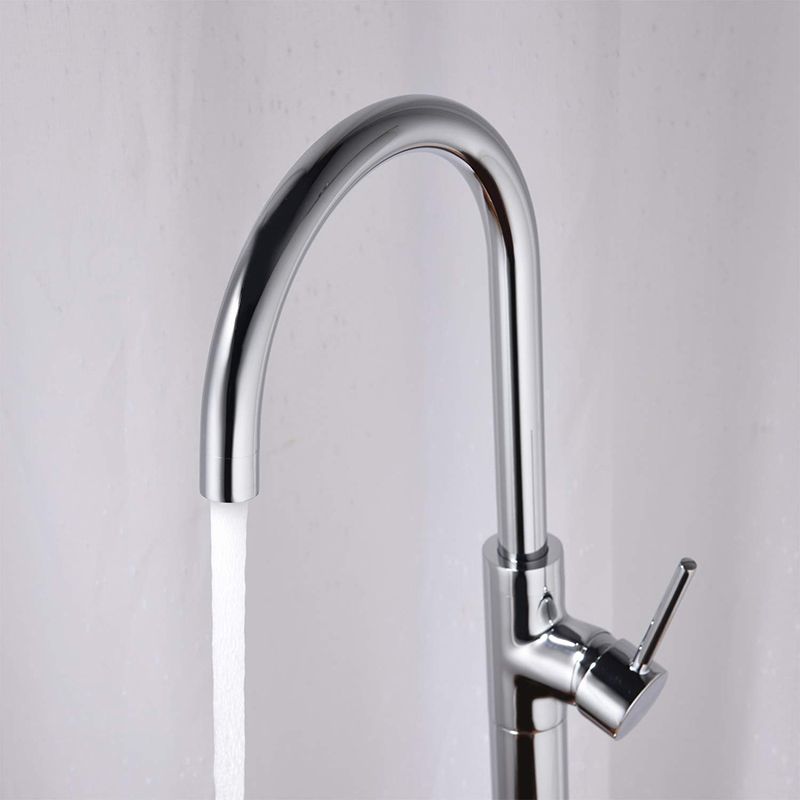 Floor Mounted Metal Freestanding Tub Filler One Handle Freestanding Tub Filler Trim Clearhalo 'Bathroom Remodel & Bathroom Fixtures' 'Bathtub Faucets' 'bathtub_faucets' 'Home Improvement' 'home_improvement' 'home_improvement_bathtub_faucets' 1200x1200_b2588302-cd42-48fc-8337-152686e92842