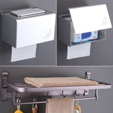 6-Piece Modern Bath Hardware Set in Aluminum with Towel Bar/Paper Holder Clearhalo 'Bathroom Hardware Sets' 'Bathroom Hardware' 'Bathroom Remodel & Bathroom Fixtures' 'bathroom_hardware_sets' 'Home Improvement' 'home_improvement' 'home_improvement_bathroom_hardware_sets' 1200x1200_b275830c-c3a3-412e-8194-8ad663adfd5b