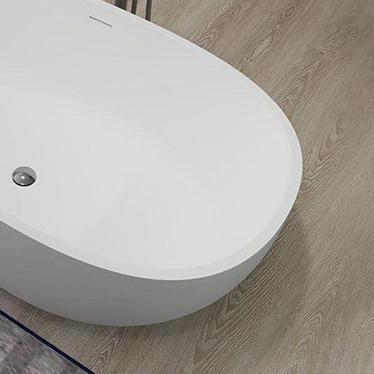 Modern White Ellipse Bathtub Freestanding Soaking Bathtub with Drain Bath Tub Clearhalo 'Bathroom Remodel & Bathroom Fixtures' 'Bathtubs' 'Home Improvement' 'home_improvement' 'home_improvement_bathtubs' 'Showers & Bathtubs' 1200x1200_b28bdbd1-0f1a-40fe-aff8-6b96be3cc254