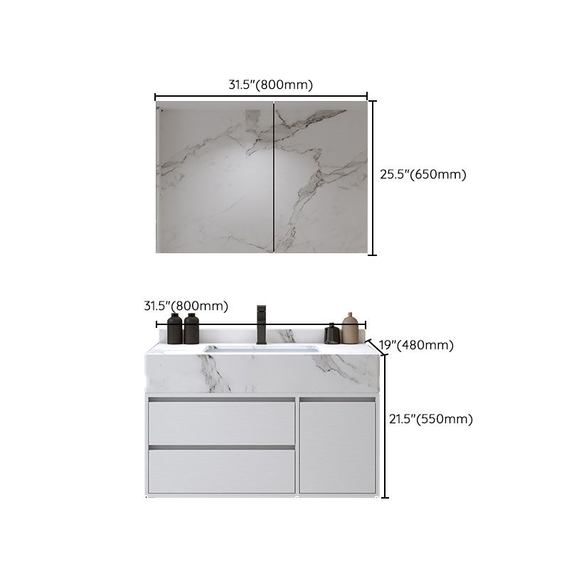 Wall Mount Bathroom Vanity Set Wood Modern Sink Vanity with Mirror Clearhalo 'Bathroom Remodel & Bathroom Fixtures' 'Bathroom Vanities' 'bathroom_vanities' 'Home Improvement' 'home_improvement' 'home_improvement_bathroom_vanities' 1200x1200_b2ae1d62-8d5e-4aac-bb3c-14f92c2bbbc3