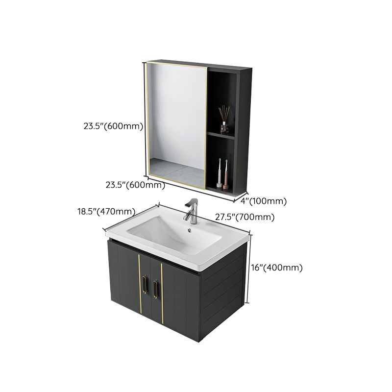 Modern Style Bath Vanity Wall Mount Dirt Resistant Bath Vanity with Faucet Clearhalo 'Bathroom Remodel & Bathroom Fixtures' 'Bathroom Vanities' 'bathroom_vanities' 'Home Improvement' 'home_improvement' 'home_improvement_bathroom_vanities' 1200x1200_b2b7dc97-e96d-486f-8162-8854455997e4