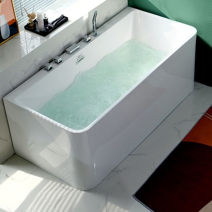 Back to Wall Rectangular Bath Antique Finish Soaking Modern Bathtub Clearhalo 'Bathroom Remodel & Bathroom Fixtures' 'Bathtubs' 'Home Improvement' 'home_improvement' 'home_improvement_bathtubs' 'Showers & Bathtubs' 1200x1200_b2dbde9f-bb12-4ff0-a794-1313907361eb