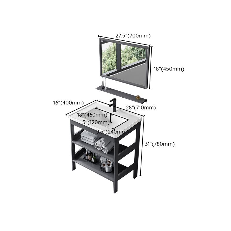 Modern Metal Vanity Set Open Storage Single Sink Vanity for Washroom Clearhalo 'Bathroom Remodel & Bathroom Fixtures' 'Bathroom Vanities' 'bathroom_vanities' 'Home Improvement' 'home_improvement' 'home_improvement_bathroom_vanities' 1200x1200_b2f0ddc9-d035-4536-8d1d-b52dfe3c5797