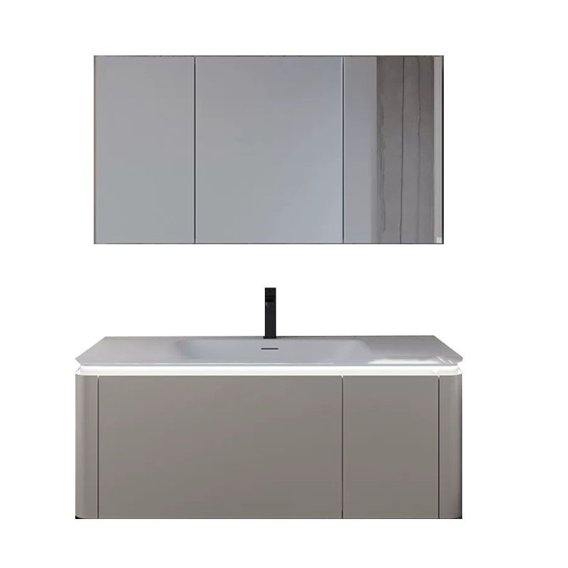 Modern Rectangular Wall Mounted Standard Open Console with Sink Set Clearhalo 'Bathroom Remodel & Bathroom Fixtures' 'Bathroom Vanities' 'bathroom_vanities' 'Home Improvement' 'home_improvement' 'home_improvement_bathroom_vanities' 1200x1200_b337fe0a-ebd9-43cd-987d-f5768e94286e