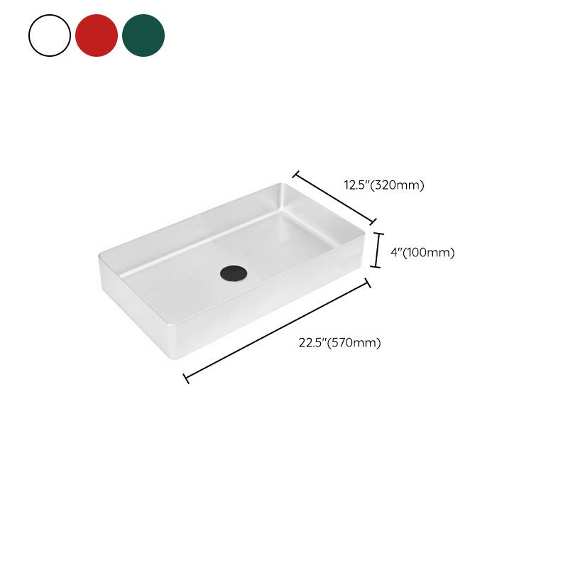 Modern Bathroom Sink Metal Rectangular Vessel Lavatory Sink with Pop-Up Drain Clearhalo 'Bathroom Remodel & Bathroom Fixtures' 'Bathroom Sinks & Faucet Components' 'Bathroom Sinks' 'bathroom_sink' 'Home Improvement' 'home_improvement' 'home_improvement_bathroom_sink' 1200x1200_b3441f2f-de95-4a40-93ac-e7a4061fe4e4