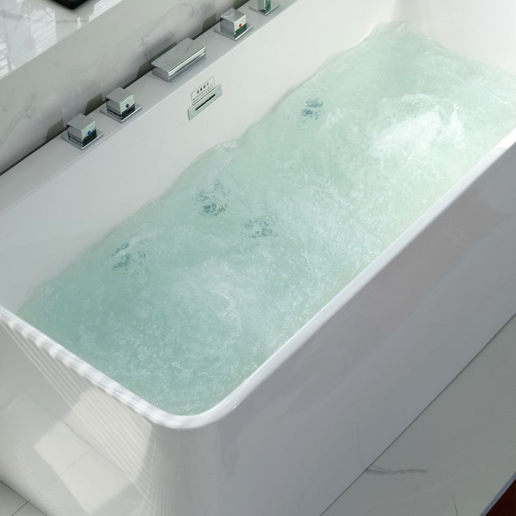 Rectangular Soaking Acrylic Bathtub Contemporary Bath Tub with Drain and Overflow Trim Clearhalo 'Bathroom Remodel & Bathroom Fixtures' 'Bathtubs' 'Home Improvement' 'home_improvement' 'home_improvement_bathtubs' 'Showers & Bathtubs' 1200x1200_b357be59-099c-4e34-8bbb-1090fb5774c3