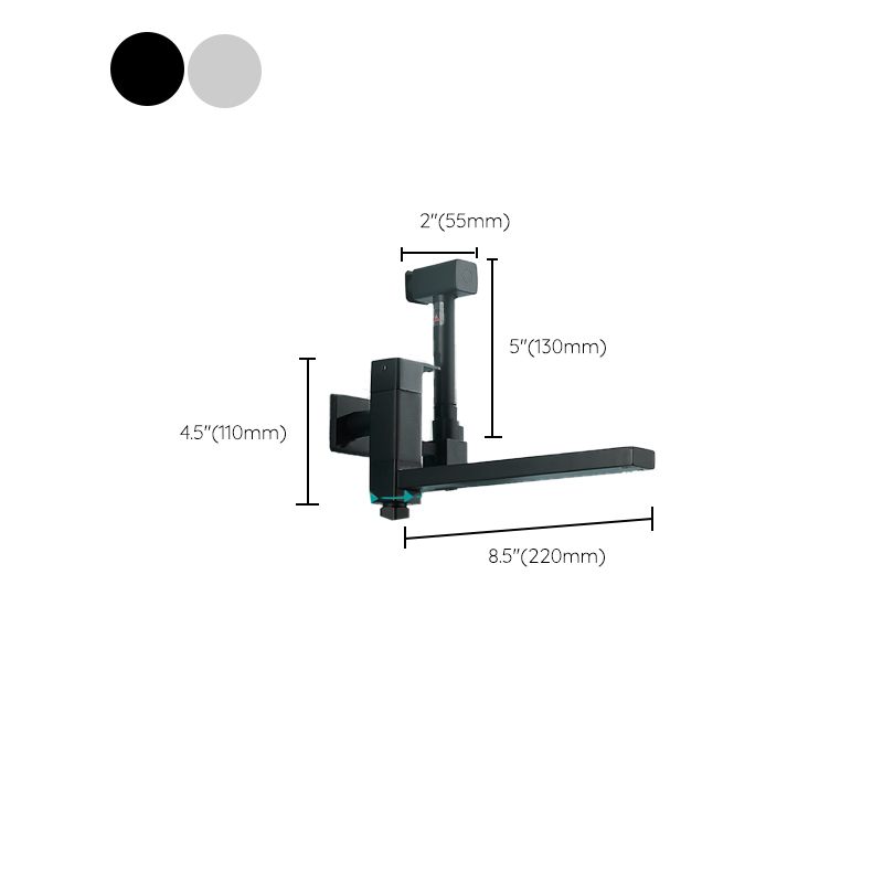 Modern Tub Filler Wall Mount Handshower Swivel Copper Tub Filler with Single Lever Handle Clearhalo 'Bathroom Remodel & Bathroom Fixtures' 'Bathtub Faucets' 'bathtub_faucets' 'Home Improvement' 'home_improvement' 'home_improvement_bathtub_faucets' 1200x1200_b3637dd5-c573-44cb-a930-83885d855de0