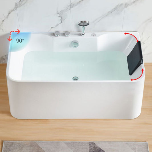 Modern Soaking Bathtub Antique Finish Rectangular Back to Wall Bath Tub Clearhalo 'Bathroom Remodel & Bathroom Fixtures' 'Bathtubs' 'Home Improvement' 'home_improvement' 'home_improvement_bathtubs' 'Showers & Bathtubs' 1200x1200_b36da236-5233-474c-9f51-6cbeb5b168a3