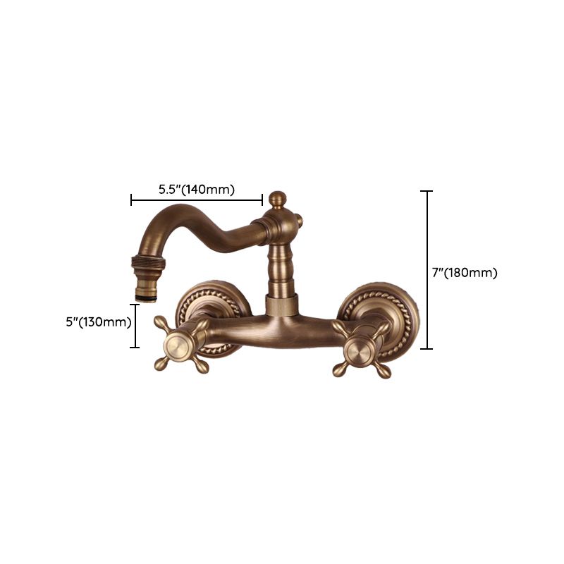 Brass Wide Spread Bathroom Faucet Industrial Lever Lavatory Faucet Clearhalo 'bathroom_sink_faucets' 'Conjuntos de Torneiras de Lavatório e Banheiro' 'home_improvement' 'home_improvement_bathroom_sink_faucets' 'Mobiliário Doméstico' 'Página inicial' 'Renovação e equipamento de casa de banho' 'Torneira para lavatório de banheiro' 1200x1200_b37425ba-c0c1-4861-b629-882a21680a53