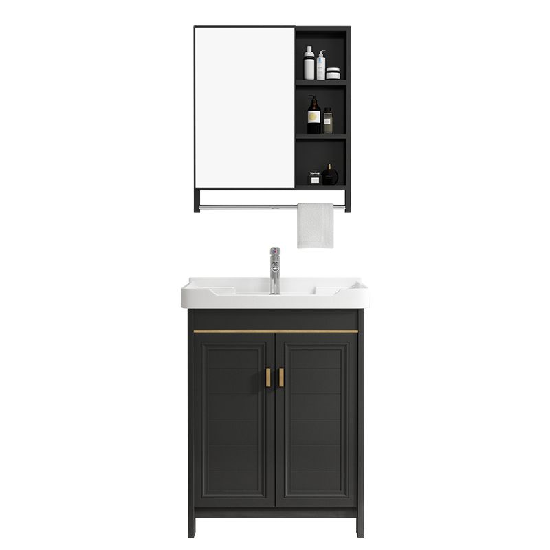 Rectangular Bathroom Vanity Single-Sink Glam Black Freestanding Vanity Set Clearhalo 'Bathroom Remodel & Bathroom Fixtures' 'Bathroom Vanities' 'bathroom_vanities' 'Home Improvement' 'home_improvement' 'home_improvement_bathroom_vanities' 1200x1200_b3ebe330-fc84-4f04-872d-a27e0678a077