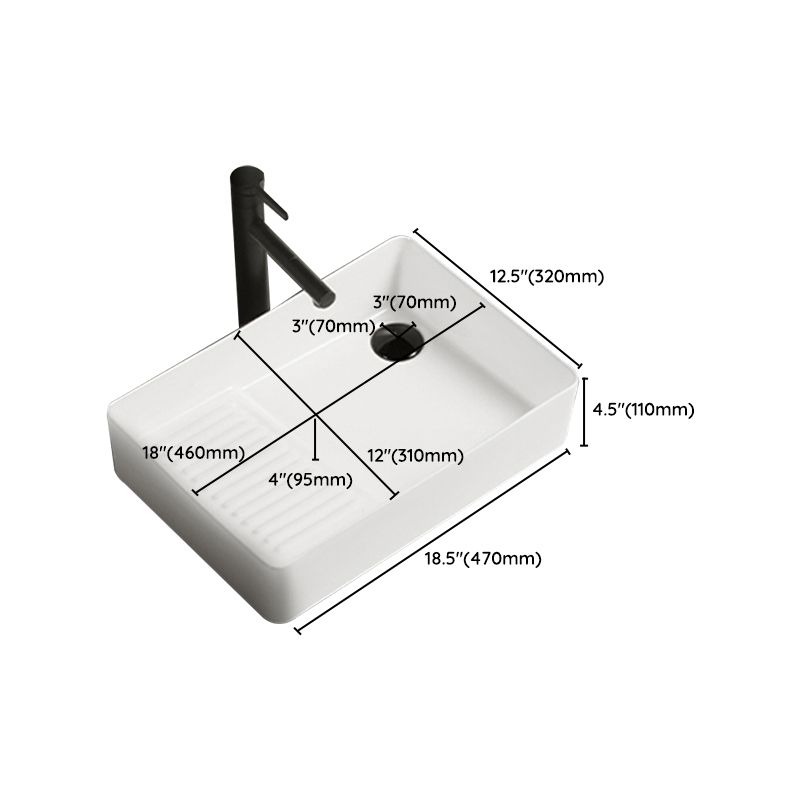 Modern Bathroom Sink Pop-Up Drain Porcelain Solid Color Rectangular Vessel Bathroom Sink Clearhalo 'Bathroom Remodel & Bathroom Fixtures' 'Bathroom Sinks & Faucet Components' 'Bathroom Sinks' 'bathroom_sink' 'Home Improvement' 'home_improvement' 'home_improvement_bathroom_sink' 1200x1200_b3f25664-3d62-4b06-9642-8dbdb8eef6af
