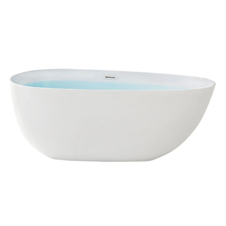 Modern Back to Wall Bath Freestanding Acrylic Soaking Bathtub Clearhalo 'Bathroom Remodel & Bathroom Fixtures' 'Bathtubs' 'Home Improvement' 'home_improvement' 'home_improvement_bathtubs' 'Showers & Bathtubs' 1200x1200_b3f3d212-5ddb-49a3-96e5-3eb2e8e631a7