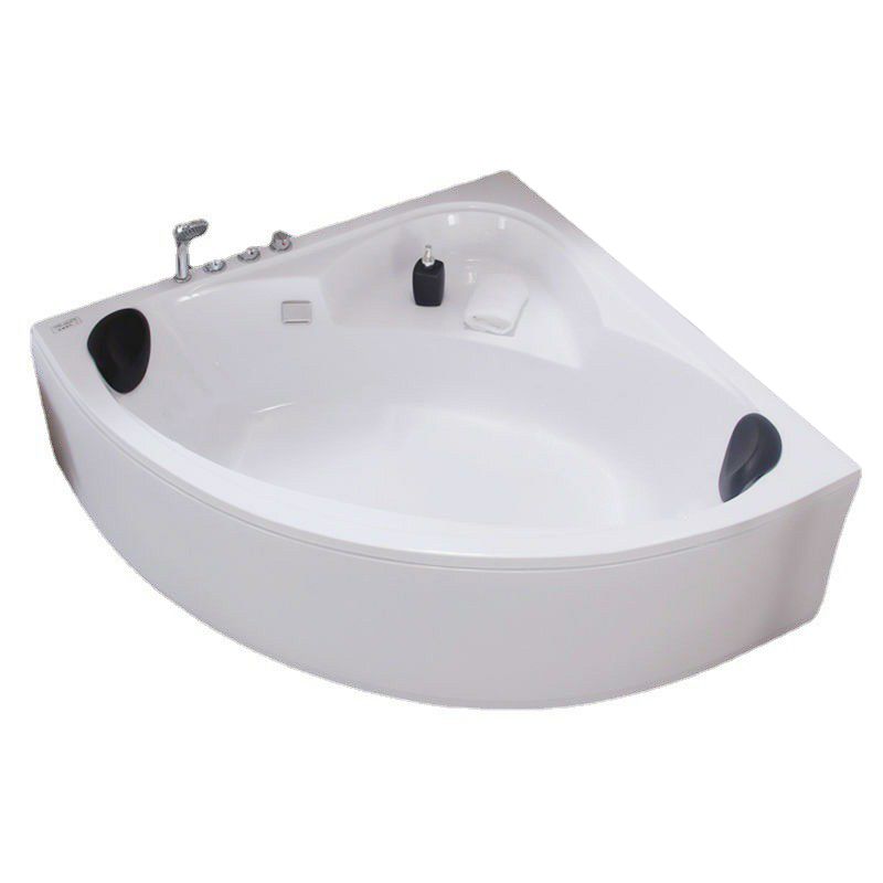 Acrylic Corner Soaking Bathtub Antique Finish Back to Wall Bath Tub Clearhalo 'Bathroom Remodel & Bathroom Fixtures' 'Bathtubs' 'Home Improvement' 'home_improvement' 'home_improvement_bathtubs' 'Showers & Bathtubs' 1200x1200_b3f81aed-4eb5-4907-9734-b8a1409edc06