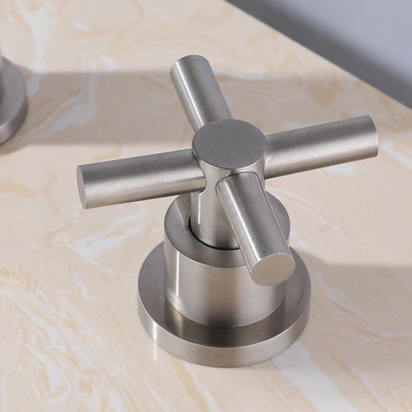 Stainless Steel Sink Faucet Circular Cross Handles Faucet for Bathroom Clearhalo 'bathroom_sink_faucets' 'Conjunta de Baño y Conjunta de Grifo' 'Coronamiento de Baño y Dispositivo de Baño' 'Grifo del lavabo del baño' 'Hogar' 'home_improvement' 'home_improvement_bathroom_sink_faucets' 'Mejoras para el hogar' 1200x1200_b3fc1f28-7603-440e-b665-5fab3e052db2