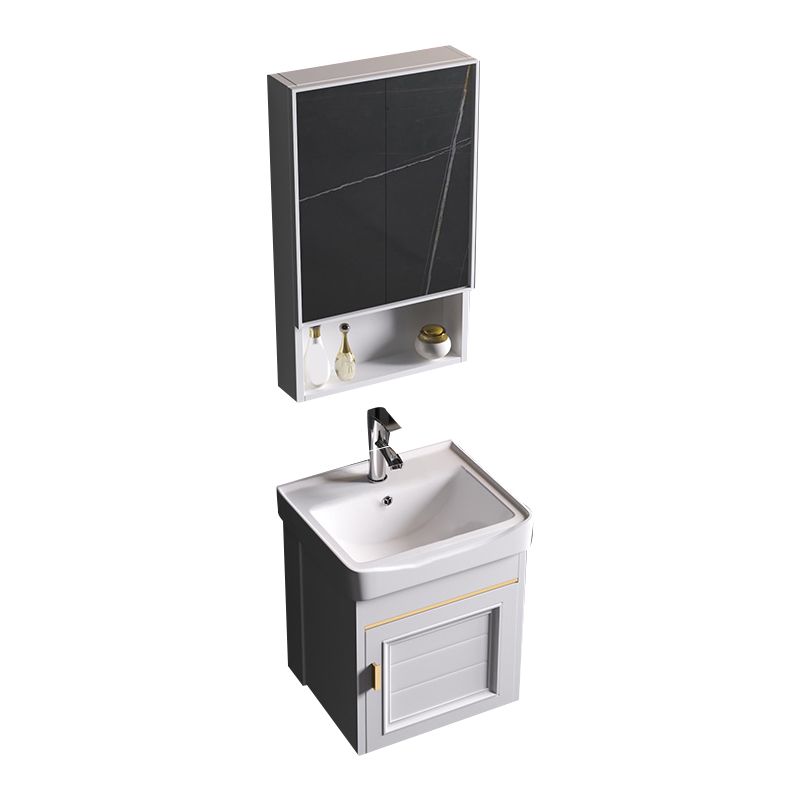 Wall Mounted Sink Vanity Contemporary Metal Bathroom Sink Vanity Clearhalo 'Bathroom Remodel & Bathroom Fixtures' 'Bathroom Vanities' 'bathroom_vanities' 'Home Improvement' 'home_improvement' 'home_improvement_bathroom_vanities' 1200x1200_b403c9eb-00a6-423e-9fee-397666aff32b