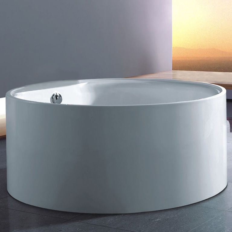 Round Acrylic Soaking Bathtub Modern Stand Alone Back to Wall Tub Clearhalo 'Bathroom Remodel & Bathroom Fixtures' 'Bathtubs' 'Home Improvement' 'home_improvement' 'home_improvement_bathtubs' 'Showers & Bathtubs' 1200x1200_b41ee436-0e00-4622-bbea-933ccbd34642