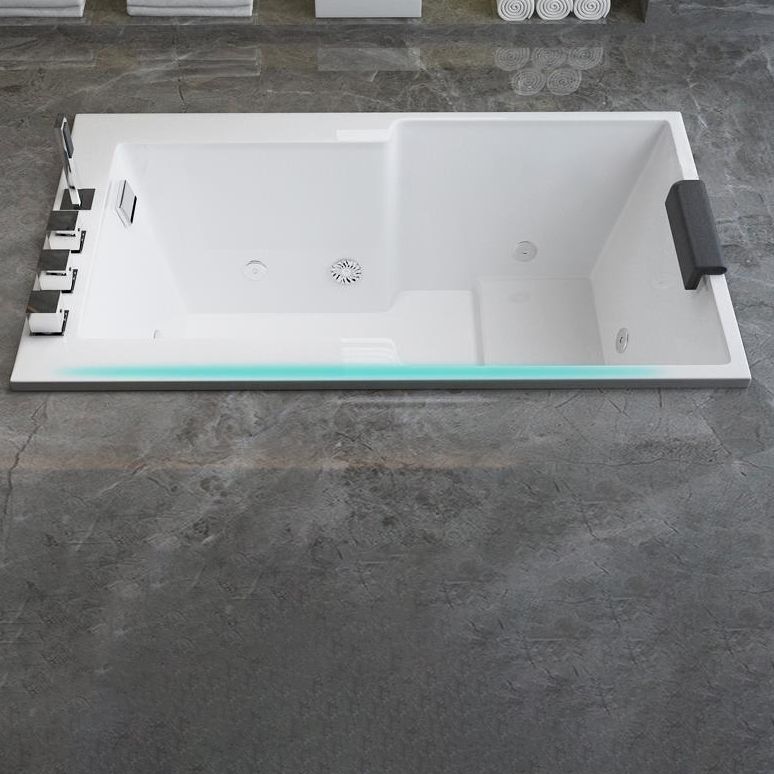 Modern Rectangle Acrylic Embedded Bathtub with Drain Bath Tub and Massage Device Clearhalo 'Bathroom Remodel & Bathroom Fixtures' 'Bathtubs' 'Home Improvement' 'home_improvement' 'home_improvement_bathtubs' 'Showers & Bathtubs' 1200x1200_b430608a-316c-4b65-8bb0-e998ad21b8bd