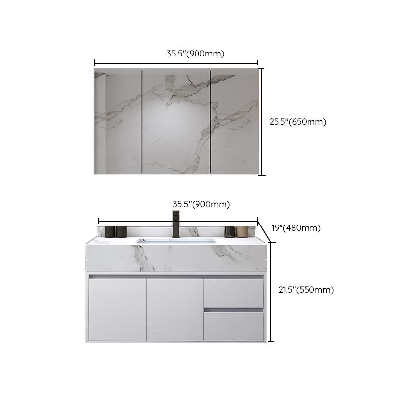 Wall Mount Wood Sink Vanity Modern Bathroom Sink Vanity with Mirror Clearhalo 'Bathroom Remodel & Bathroom Fixtures' 'Bathroom Vanities' 'bathroom_vanities' 'Home Improvement' 'home_improvement' 'home_improvement_bathroom_vanities' 1200x1200_b43576cc-9966-4e1d-a2dd-16bf6935d79b