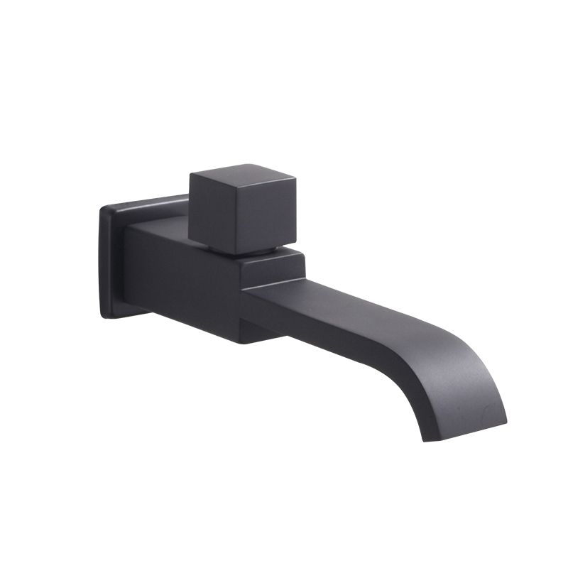 Contemporary Wall Mounted Bathroom Faucet Knob Handle Solid Brass Square Faucet Clearhalo 'Bathroom Remodel & Bathroom Fixtures' 'Bathroom Sink Faucets' 'Bathroom Sinks & Faucet Components' 'bathroom_sink_faucets' 'Home Improvement' 'home_improvement' 'home_improvement_bathroom_sink_faucets' 1200x1200_b44aa12a-c436-45f9-a481-550340d0c732