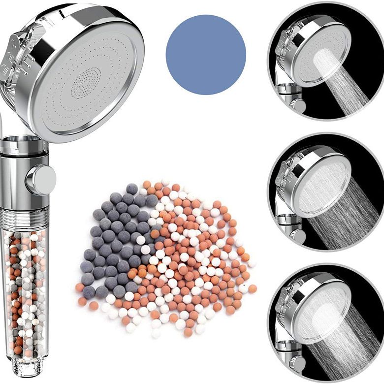 Contemporary Handheld Shower Head Round Filter Ball Spray Head in Silver Clearhalo 'Bathroom Remodel & Bathroom Fixtures' 'Home Improvement' 'home_improvement' 'home_improvement_shower_heads' 'Shower Heads' 'shower_heads' 'Showers & Bathtubs Plumbing' 'Showers & Bathtubs' 1200x1200_b4879d16-1109-456c-8781-e5a37189e1dd