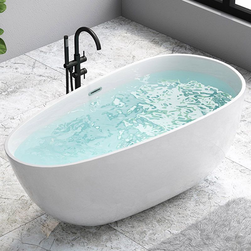 Modern Acrylic Bathtub Freestanding Soaking Bathtub with Drain Bath Tub Clearhalo 'Bathroom Remodel & Bathroom Fixtures' 'Bathtubs' 'Home Improvement' 'home_improvement' 'home_improvement_bathtubs' 'Showers & Bathtubs' 1200x1200_b48b8b17-df0a-4361-ad48-107a6d059317