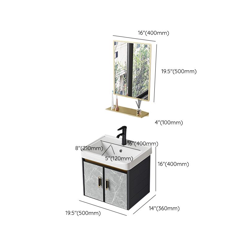 Modern Sink Vanity Set Wall Mounted Drawers Ceramic Sink Set Clearhalo 'Bathroom Remodel & Bathroom Fixtures' 'Bathroom Vanities' 'bathroom_vanities' 'Home Improvement' 'home_improvement' 'home_improvement_bathroom_vanities' 1200x1200_b492a924-ee2f-45ae-878f-fbf8aa6cfaed