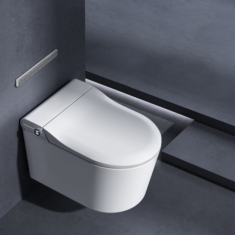 Elongated Wall Hung Toilet Set Foot Sensor Ceramic Wall Mounted Bidet Clearhalo 'Bathroom Remodel & Bathroom Fixtures' 'Bidets' 'Home Improvement' 'home_improvement' 'home_improvement_bidets' 'Toilets & Bidets' 1200x1200_b496e01f-d943-4086-85e7-51cb0068d3db