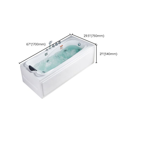 Modern Back to Wall Bathtub Rectangular White Acrylic Soaking Tub Clearhalo 'Bathroom Remodel & Bathroom Fixtures' 'Bathtubs' 'Home Improvement' 'home_improvement' 'home_improvement_bathtubs' 'Showers & Bathtubs' 1200x1200_b49b13e8-682f-49f0-b18a-92cf177e241e