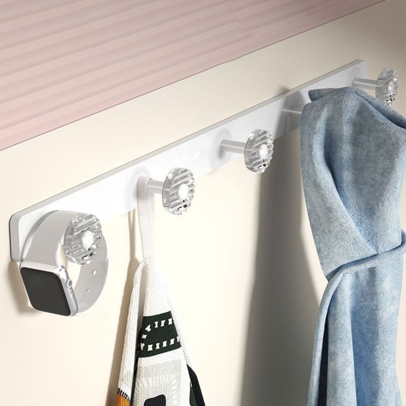 White & Clear Acrylic Bathroom Accessory Set with Towel Bar/Paper Holder/Robe Hook Clearhalo 'Bathroom Hardware Sets' 'Bathroom Hardware' 'Bathroom Remodel & Bathroom Fixtures' 'bathroom_hardware_sets' 'Home Improvement' 'home_improvement' 'home_improvement_bathroom_hardware_sets' 1200x1200_b4b655a8-0f5e-4d44-bce8-e587a85d01e3