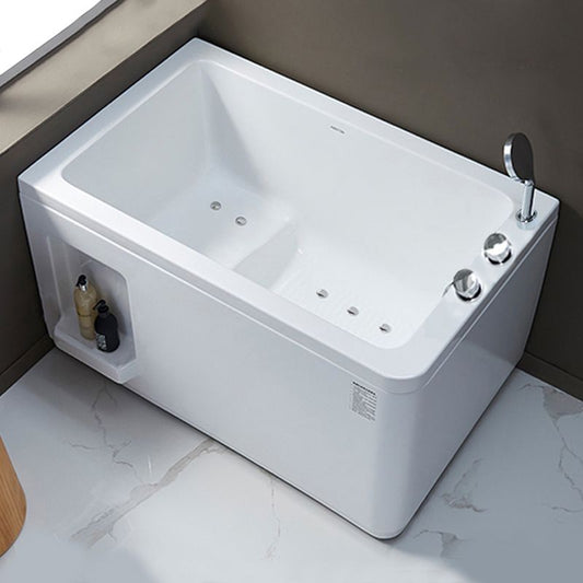 Small Tub Modern Soaking White Acrylic Bathroom Back to Wall Bathtub Clearhalo 'Bathroom Remodel & Bathroom Fixtures' 'Bathtubs' 'Home Improvement' 'home_improvement' 'home_improvement_bathtubs' 'Showers & Bathtubs' 1200x1200_b4b7bc40-a233-47a3-aee3-9ef6f9866952