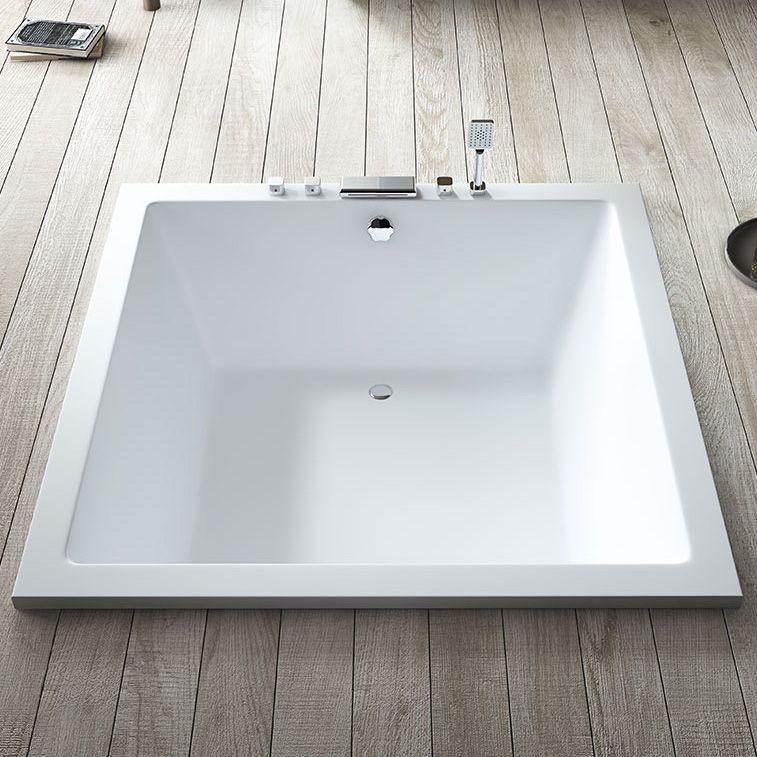 Acrylic Bath Drop-in Soaking Square Modern Center-Front Bathtub Clearhalo 'Bathroom Remodel & Bathroom Fixtures' 'Bathtubs' 'Home Improvement' 'home_improvement' 'home_improvement_bathtubs' 'Showers & Bathtubs' 1200x1200_b4c1cd03-6143-4e5a-95bb-1be66a491c9a