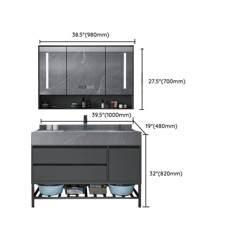 Modern Bathroom Vanity Set Granite Top Standalone Cabinet or Shelving Included Clearhalo 'Bathroom Remodel & Bathroom Fixtures' 'Bathroom Vanities' 'bathroom_vanities' 'Home Improvement' 'home_improvement' 'home_improvement_bathroom_vanities' 1200x1200_b4c6ce93-8cba-4c65-b857-b37bde0f1203