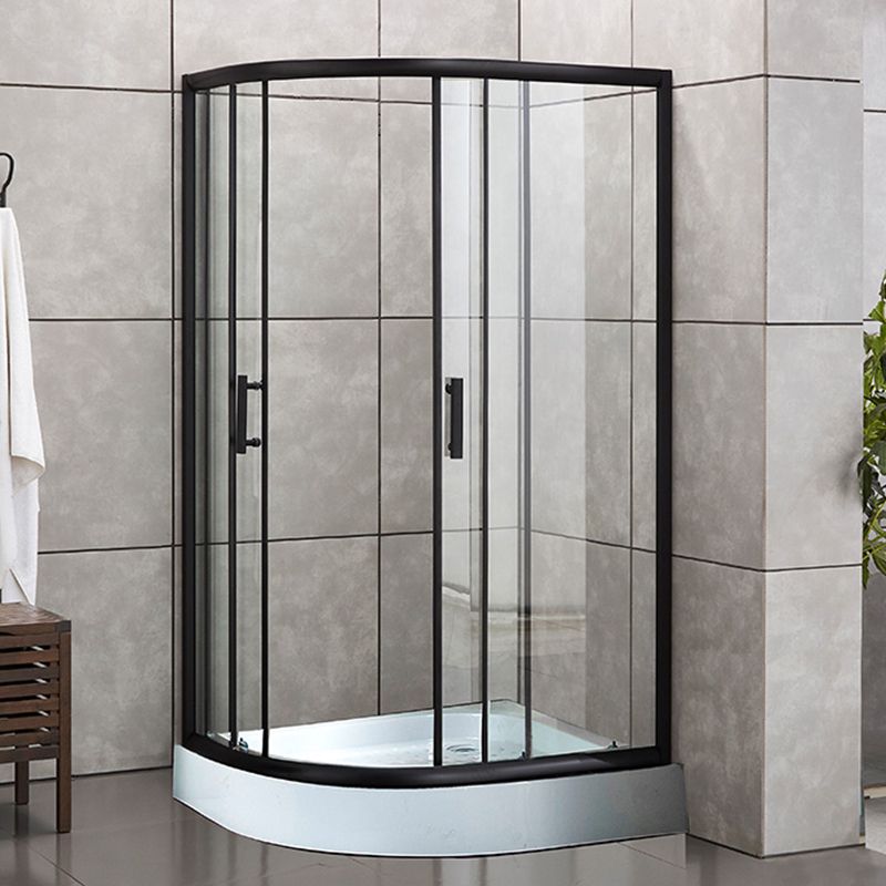 Corner Round Framed Shower Kit Double Sliding Double Sliding Shower Kit Clearhalo 'Bathroom Remodel & Bathroom Fixtures' 'Home Improvement' 'home_improvement' 'home_improvement_shower_stalls_enclosures' 'Shower Stalls & Enclosures' 'shower_stalls_enclosures' 'Showers & Bathtubs' 1200x1200_b4ca2910-8736-411c-aadb-a1b5c95a47a6