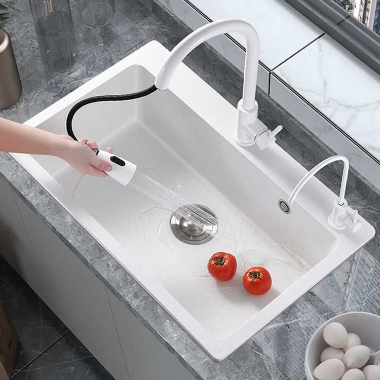 Quartz Kitchen Sink Rectangular Shape Single Bowl Kitchen Sink with Drain Strainer Kit Clearhalo 'Home Improvement' 'home_improvement' 'home_improvement_kitchen_sinks' 'Kitchen Remodel & Kitchen Fixtures' 'Kitchen Sinks & Faucet Components' 'Kitchen Sinks' 'kitchen_sinks' 1200x1200_b4ca9ea1-26ce-4fe5-9744-c32418301a64