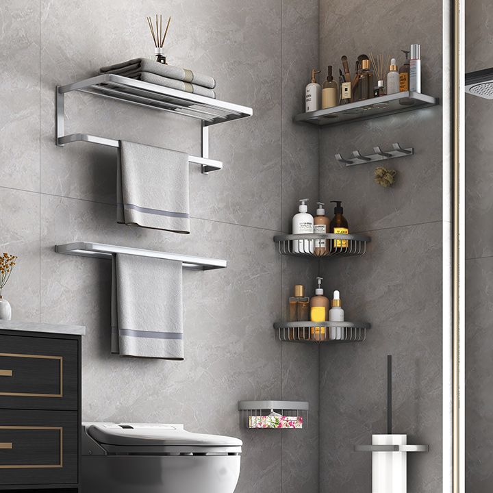 Matte Metal Bathroom Accessory Set 2 Piece Modern Bath Shelf Clearhalo 'Bathroom Hardware Sets' 'Bathroom Hardware' 'Bathroom Remodel & Bathroom Fixtures' 'bathroom_hardware_sets' 'Home Improvement' 'home_improvement' 'home_improvement_bathroom_hardware_sets' 1200x1200_b4cb00d2-361f-4009-a476-a5b56fdd904e