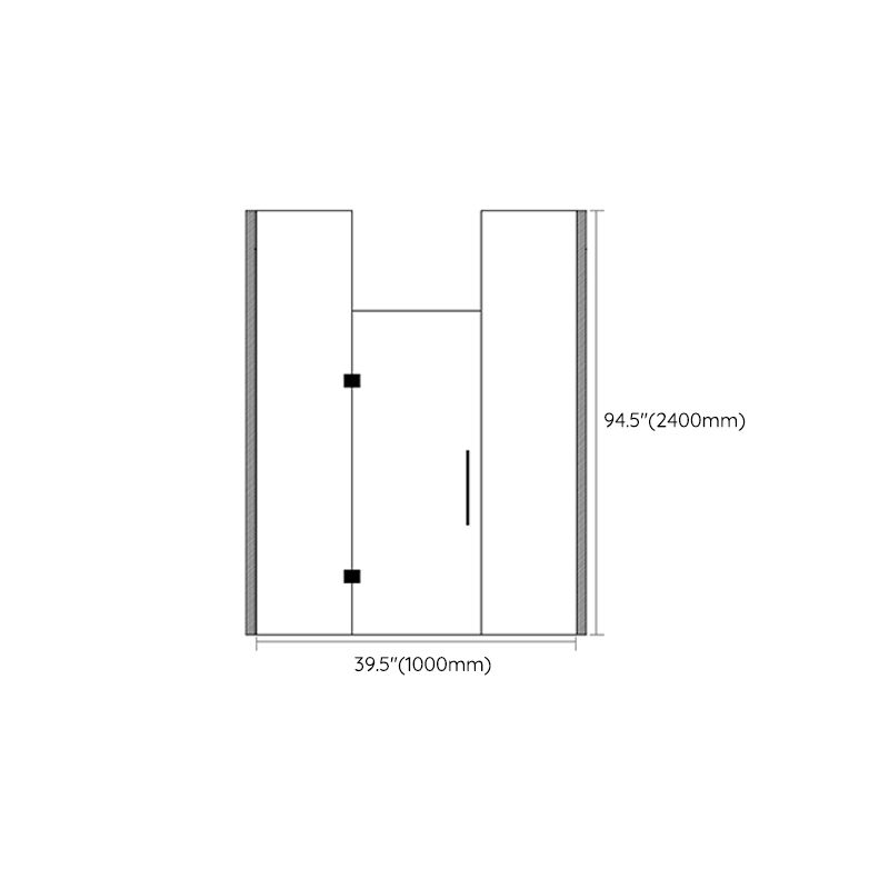 Frameless to Ceiling Bathroom Screen, Swing Tempered Glass Shower Door Clearhalo 'Bathroom Remodel & Bathroom Fixtures' 'Home Improvement' 'home_improvement' 'home_improvement_shower_tub_doors' 'Shower and Tub Doors' 'shower_tub_doors' 'Showers & Bathtubs' 1200x1200_b4e0d05f-b645-4d22-a838-29b4508e344d